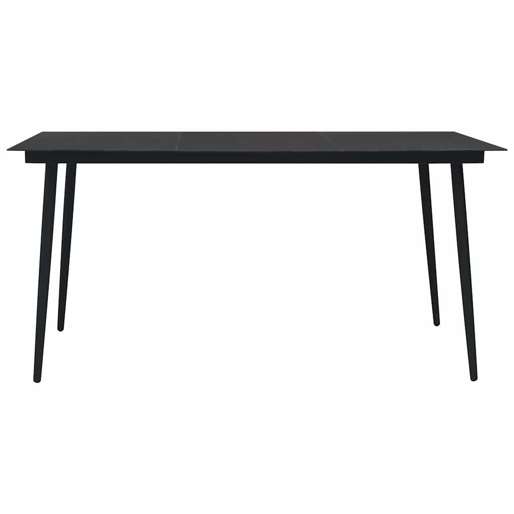 7 Pcs conjunto de jantar p/ jardim corda de algodão e aço preto