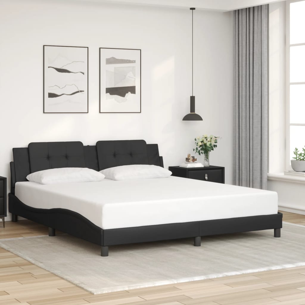 Estrutura de cama com LED sem colchão zadar 180x200cm preto