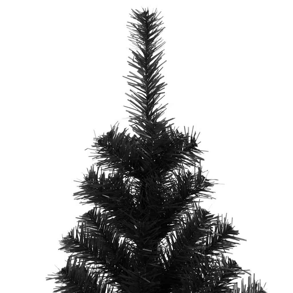 Árvore de natal artificial com suporte 180 cm PVC preto