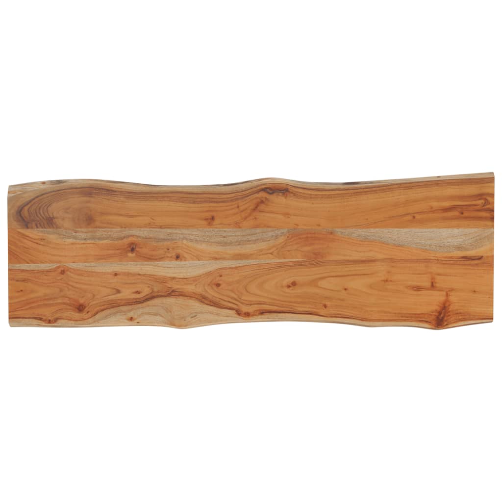 Tampo de mesa retangular borda viva 120x40x2,5 cm acácia maciça
