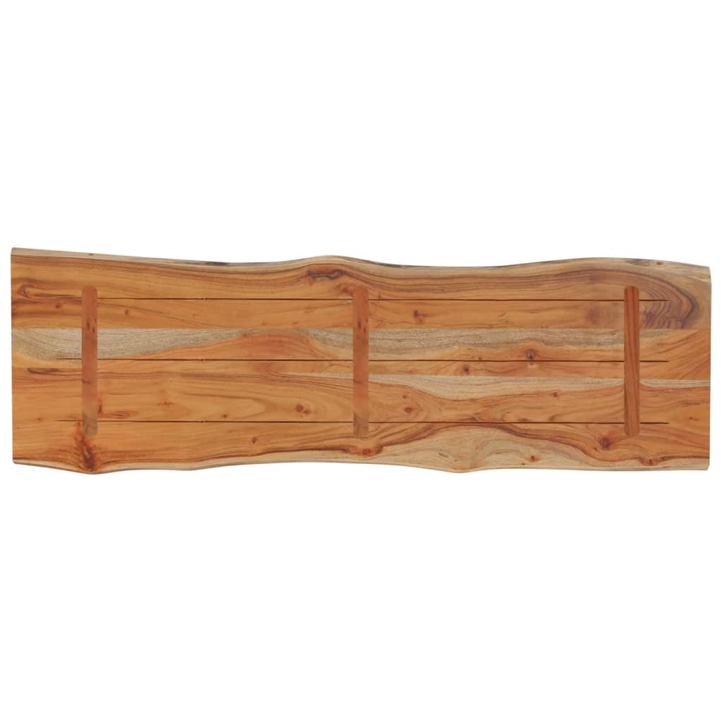 Tampo de mesa retangular borda viva 120x40x2,5 cm acácia maciça