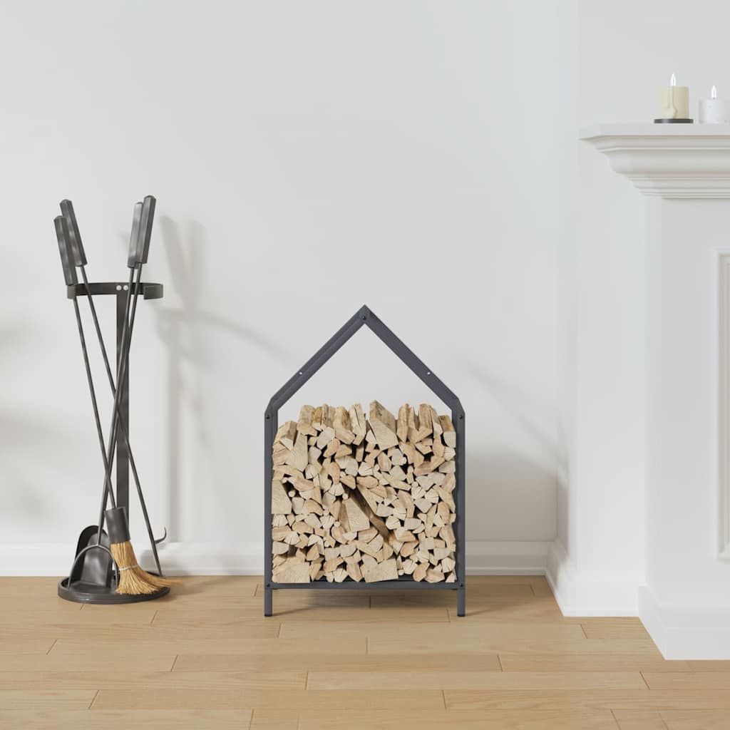Suporte para lenha 40x25x60 cm aço laminado a frio antracite
