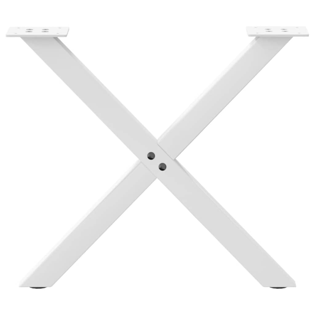 Pés para mesa de centro em formato de x, 2 peças, branco, 60x (42-43) cm, aço