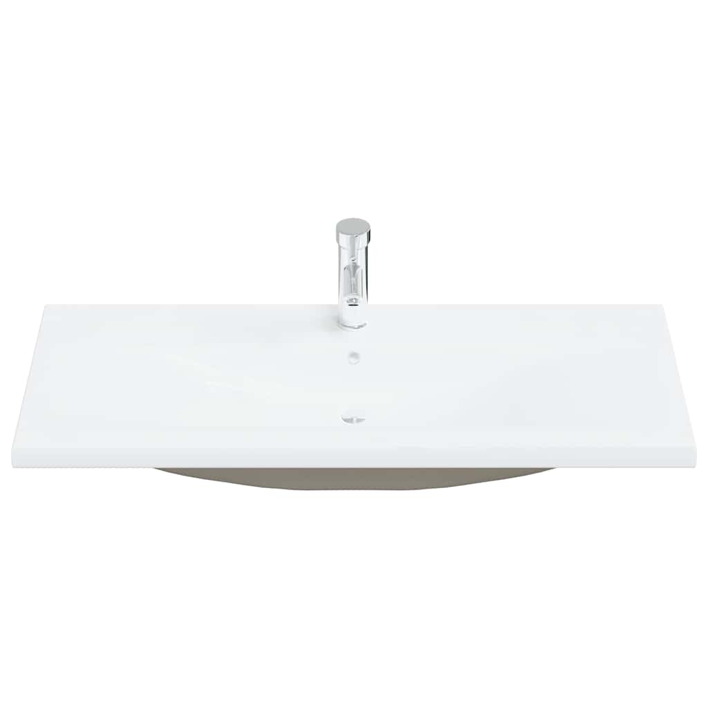 Lavatório embutido c/ torneira 101x39x18 cm cerâmica branco