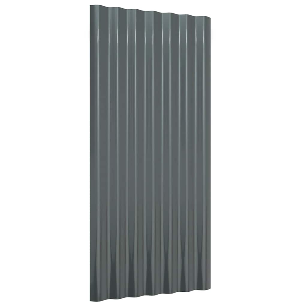 Painéis de telhado 12 pcs 80x36cm aço galvanizado antracite
