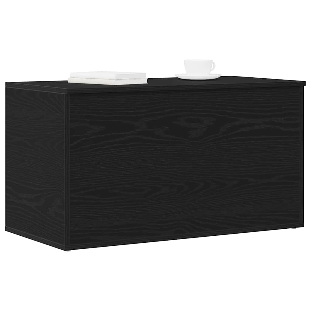 Caixa de armazenamento carvalho preto 84 x 42 x 46 cm