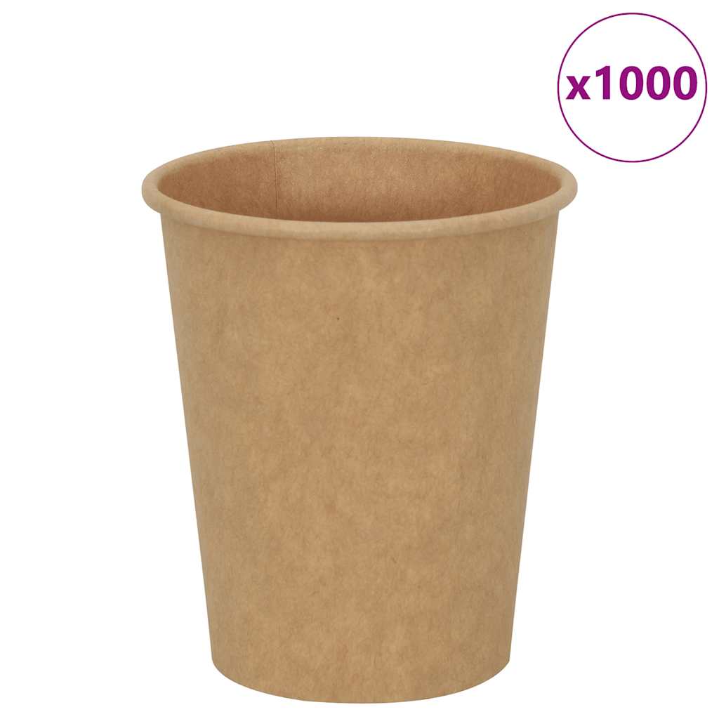 Copos de café de papel 1000 pcs 8oz 200ml castanho