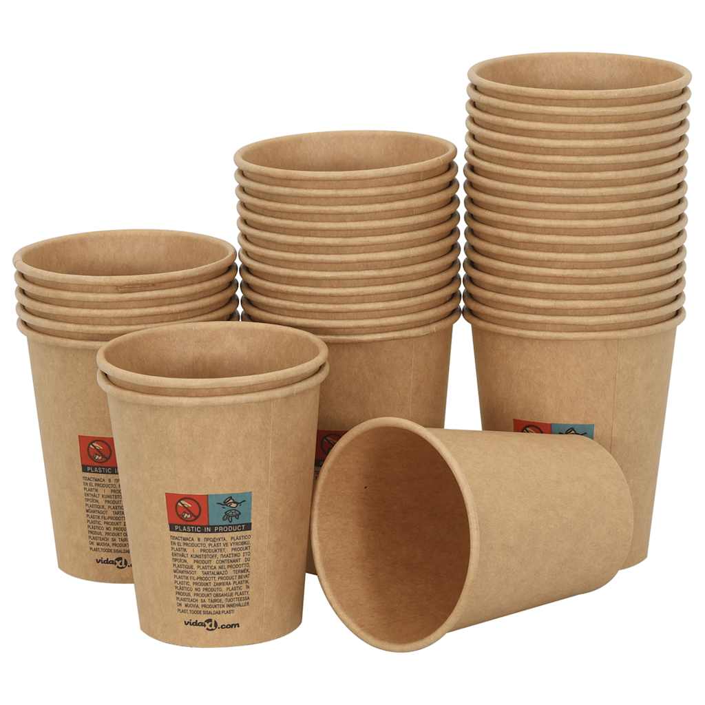 Copos de café de papel 1000 pcs 8oz 200ml castanho