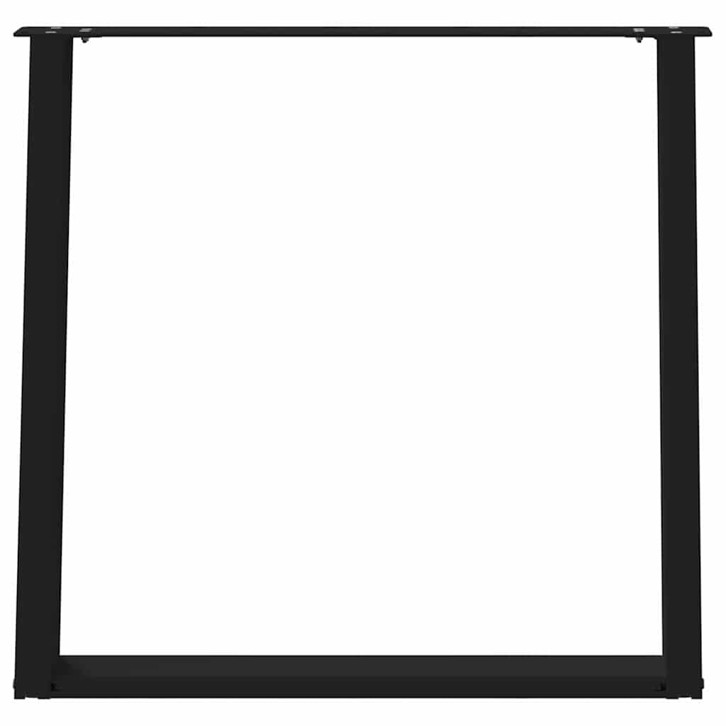 Pés de mesa de jantar em forma de u, 2 peças, preto, 80x (72-73) cm, aço