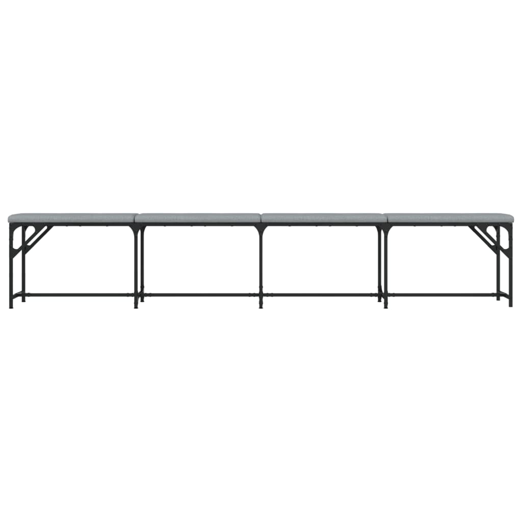 Banco de jantar 248x32x45 cm aço e tecido cinzento-claro