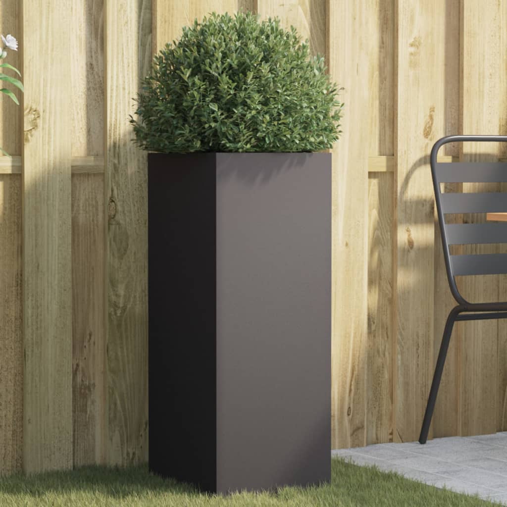 Vaso/floreira 32x29x75 cm aço preto
