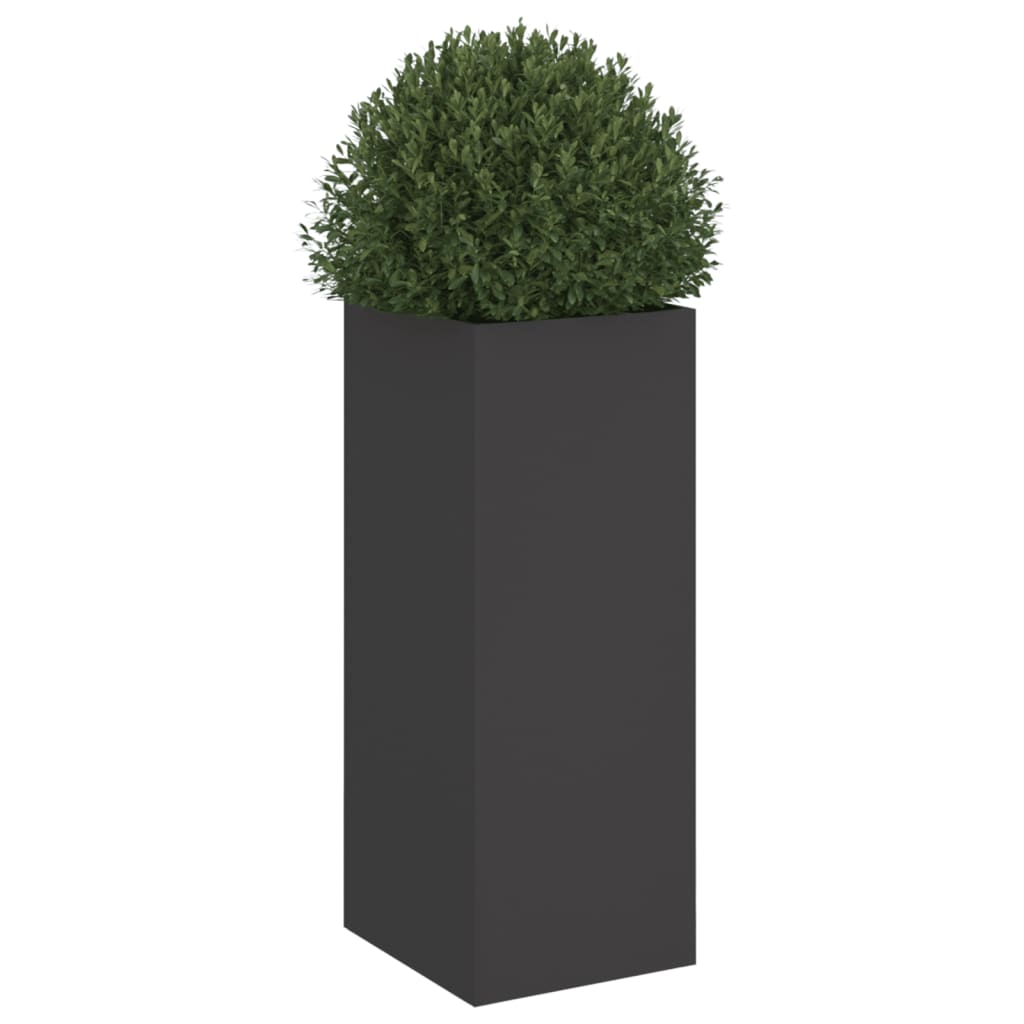 Vaso/floreira 32x29x75 cm aço preto
