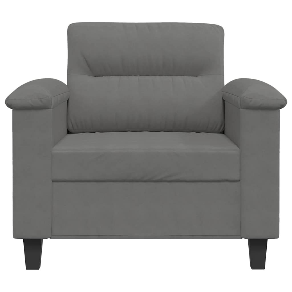 Poltrona 60 cm tecido de microfibra cinzento-escuro