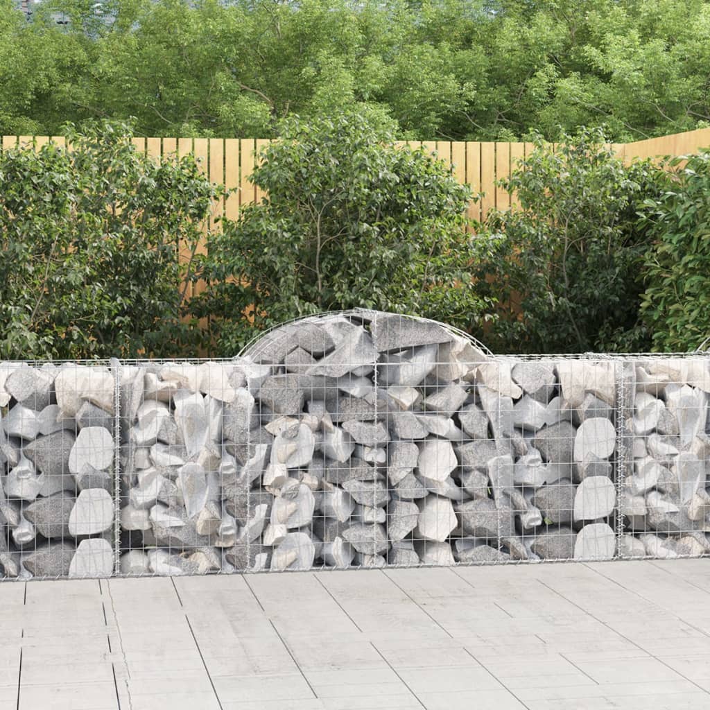 Cestos gabião arqueados 18pcs 200x50x80/100cm ferro galvanizado