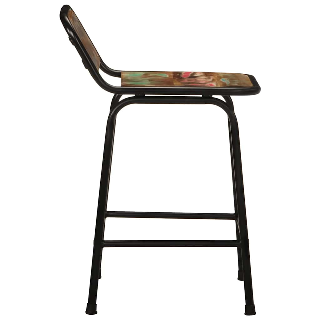 Bancos de bar 2 pcs 46x35,5x70 cm madeira maciça recuperada