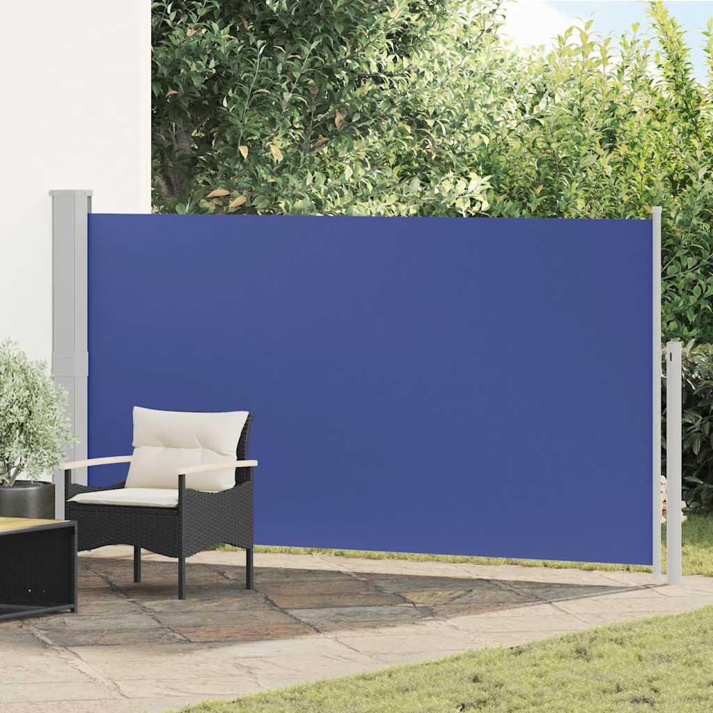 Toldo lateral retrátil para pátio 170x300 cm azul