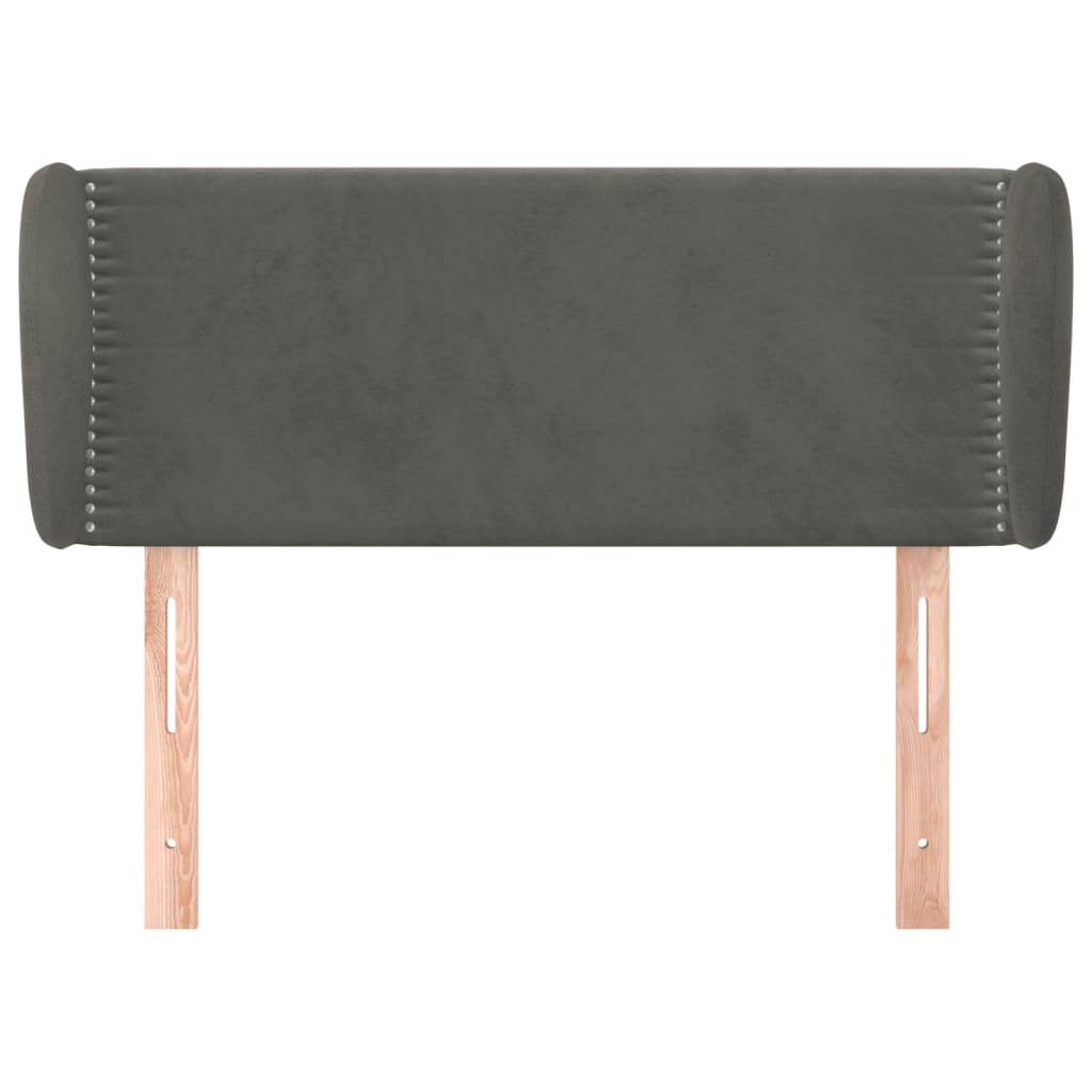 Cabeceira de cama c/ abas veludo 93x23x78/88 cm cinzento-escuro