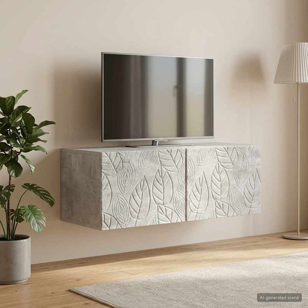 Gabinete de TV de parede 59,5 x 31 cm cinzento cimento