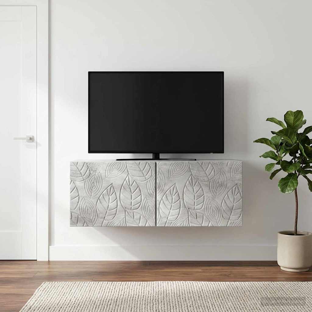 Gabinete de TV de parede 59,5 x 31 cm cinzento cimento