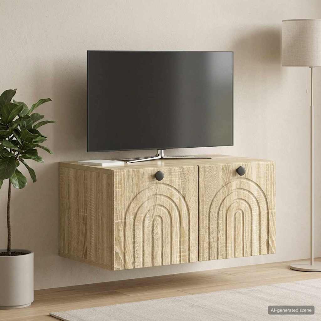 Gabinete de TV de parede carvalho sonoma 59,5 x 41 x 30 cm
