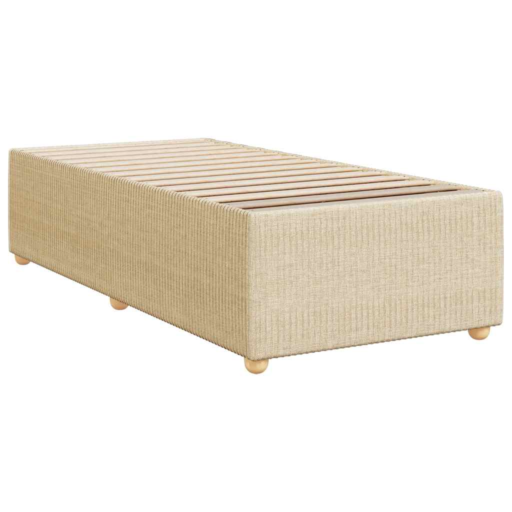 Estrutura de cama sem colchão 90x190 cm tecido creme