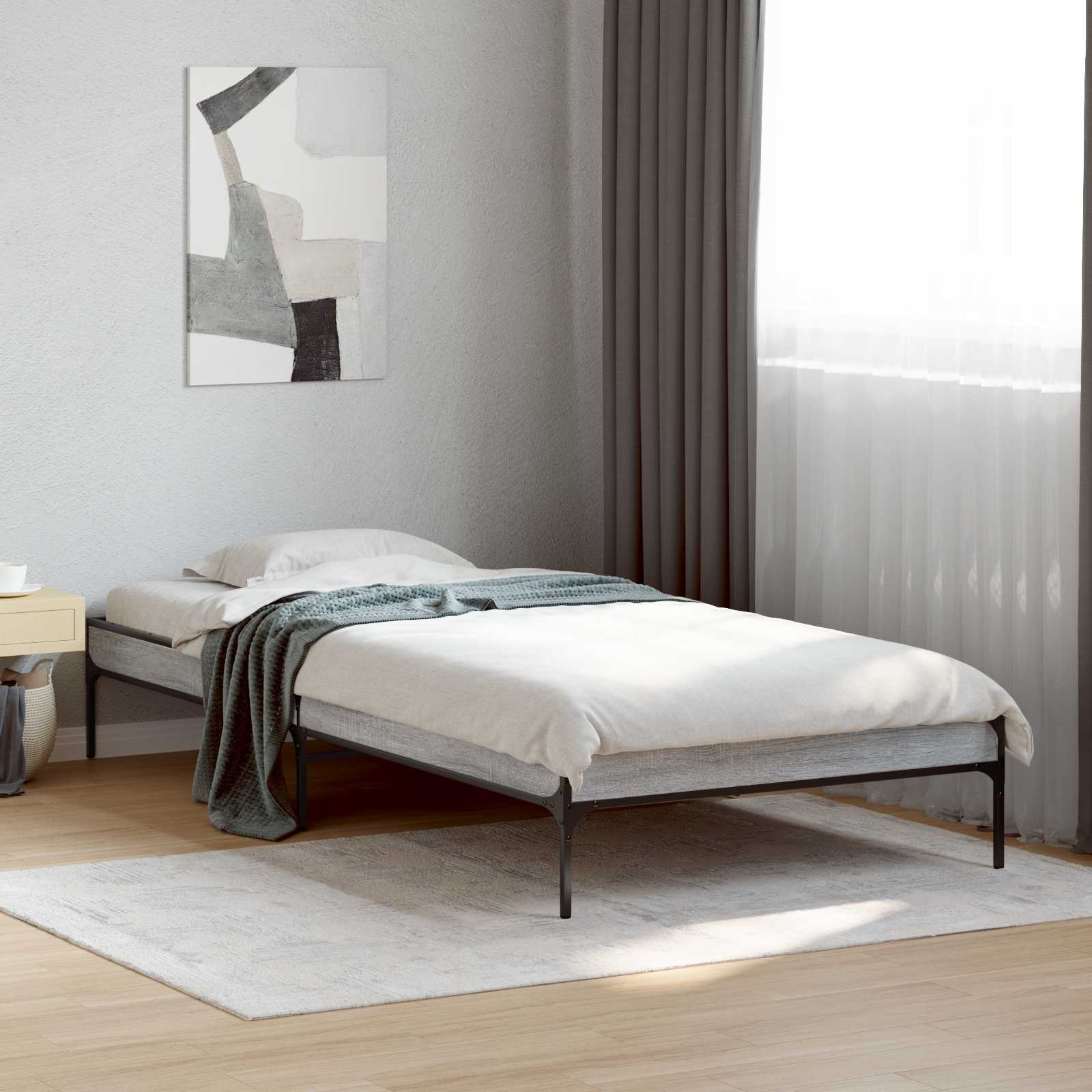 Estrutura da cama sonoma cinzento 80 x 200 cm