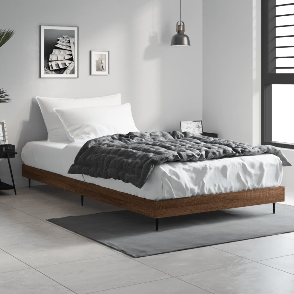 Estrutura cama s/ colchão derivados madeira carvalho castanho