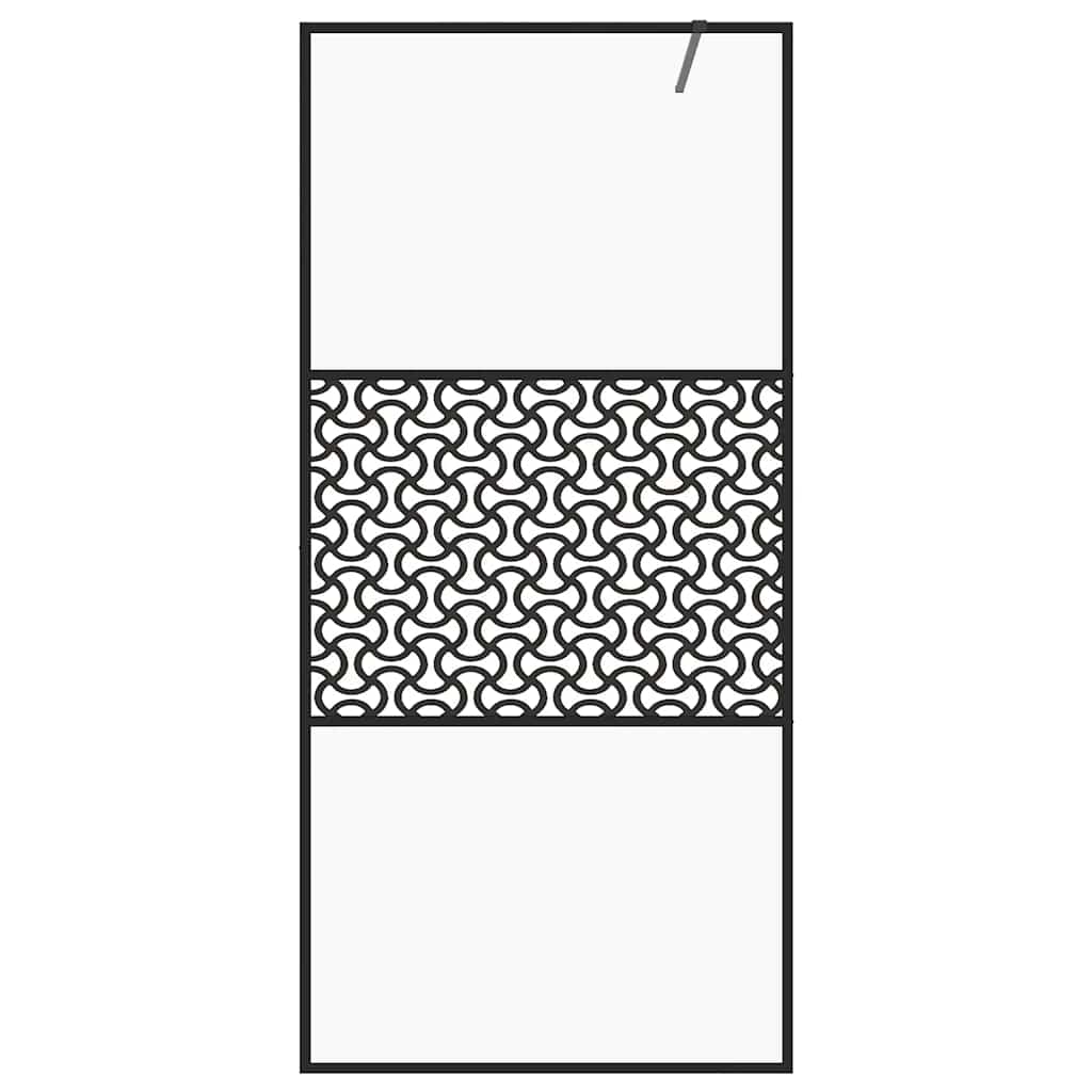 Divisória de chuveiro 80x195 cm vidro transparente esg preto