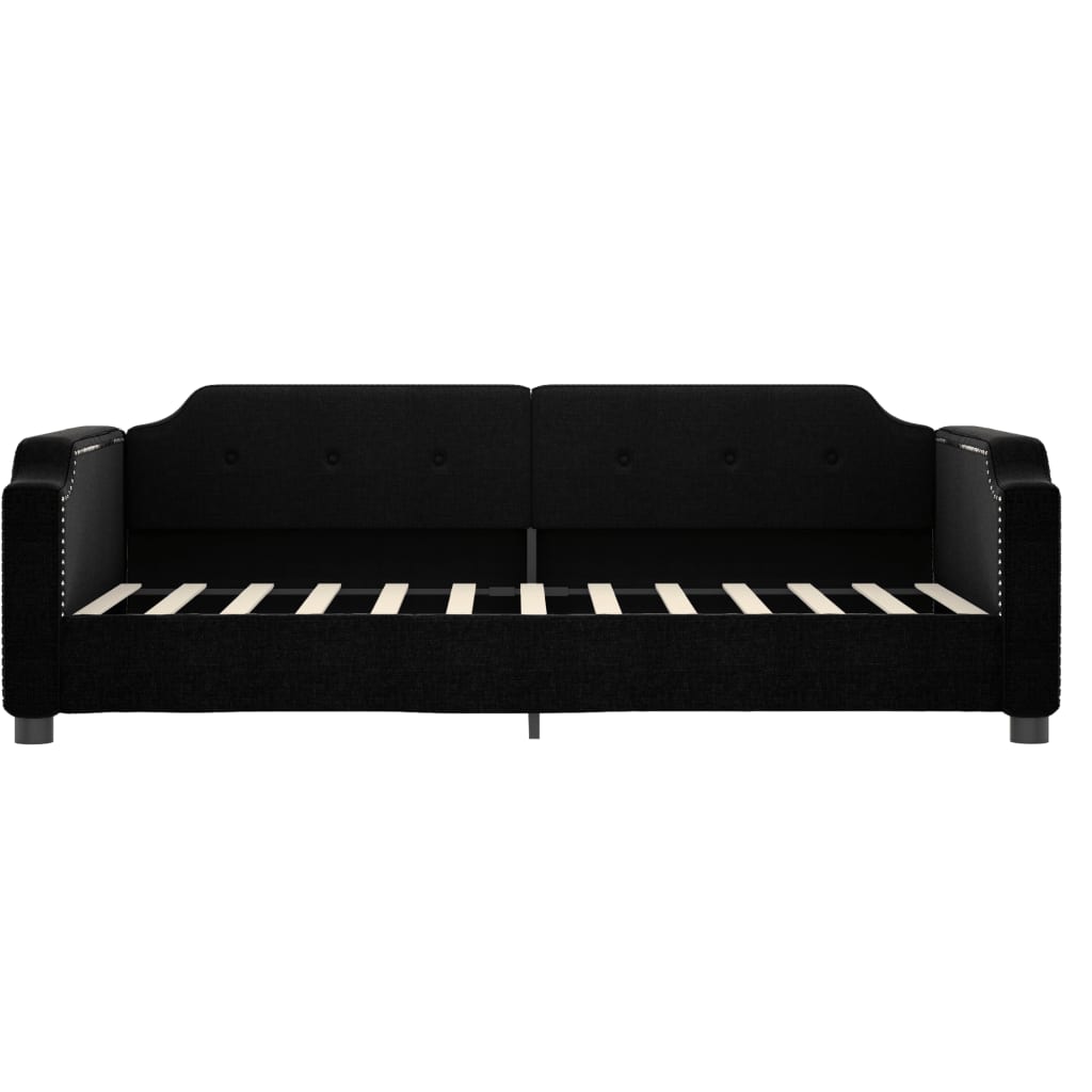 Sofá-cama com colchão 90x190 cm tecido preto