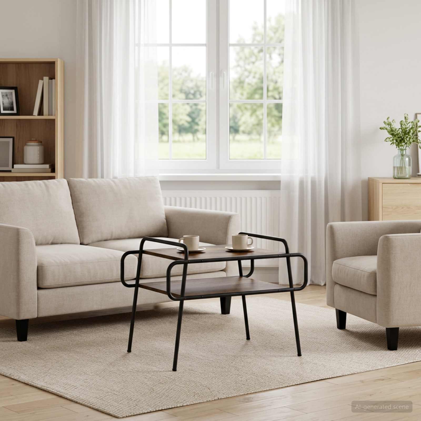 Mesa de centro carvalho fumado 70 x 50 x 51 cm