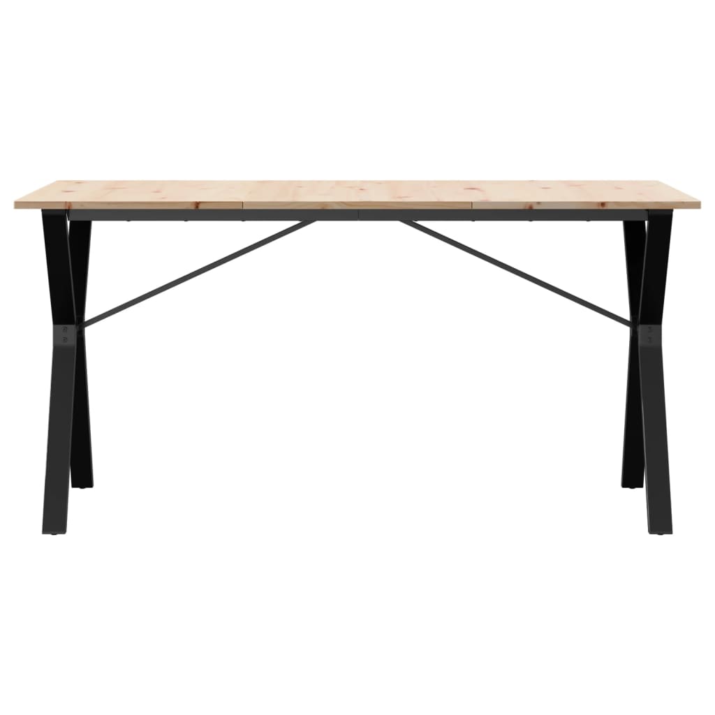 Mesa de jantar estrutura em y 160x80x75cm pinho e aço