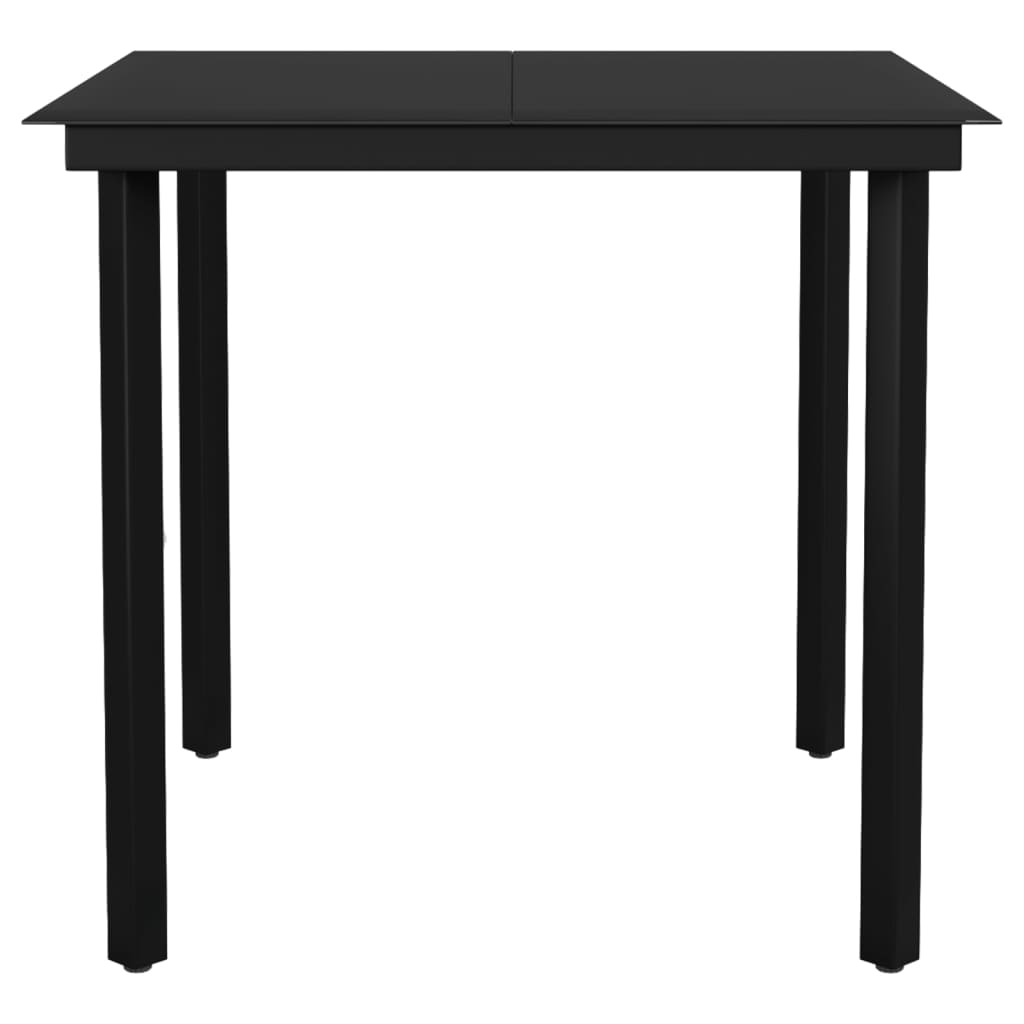 5 Pcs conjunto de jantar para jardim preto