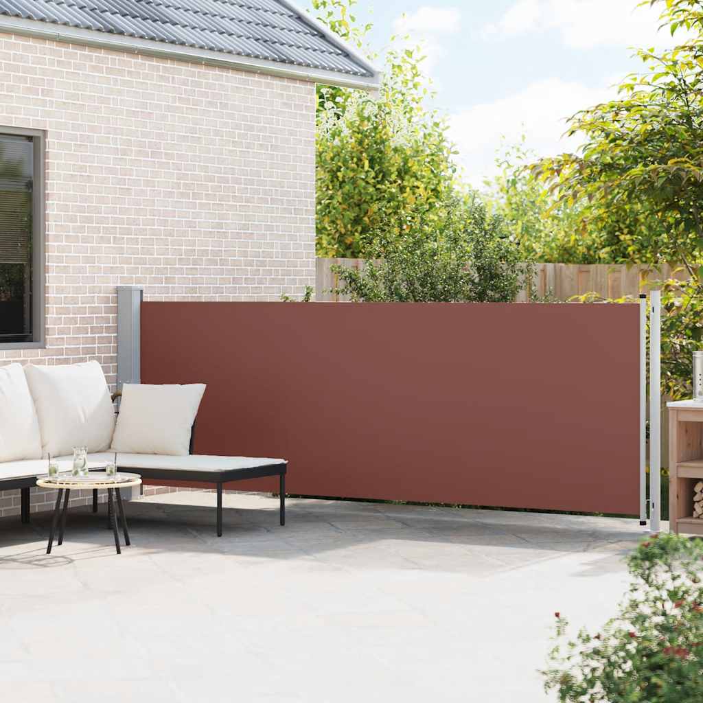 Toldo lateral retrátil para pátio 140x600 cm castanho