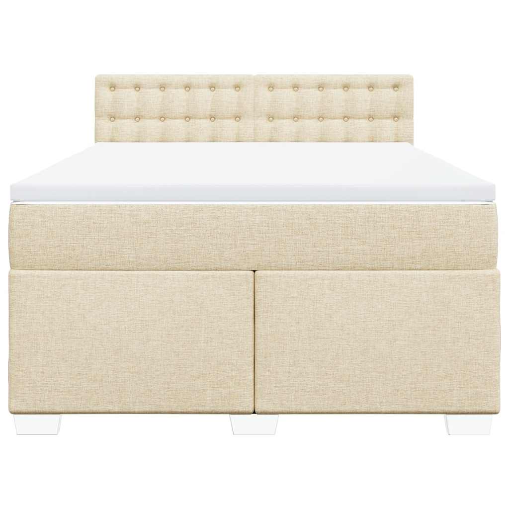 Cama com molas/colchão 140x190 cm tecido cor creme