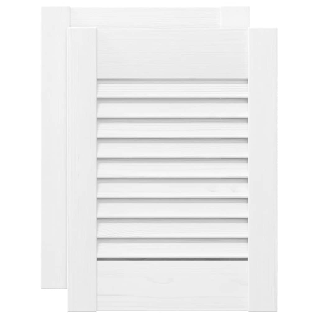 Portas de armário 2 pcs design de persiana 39,5x29,5 cm branco