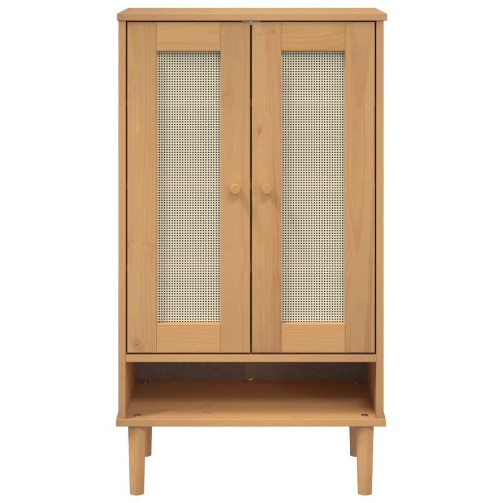 Sapateira senja aspeto vime 59,5x35x107 cm madeira castanho