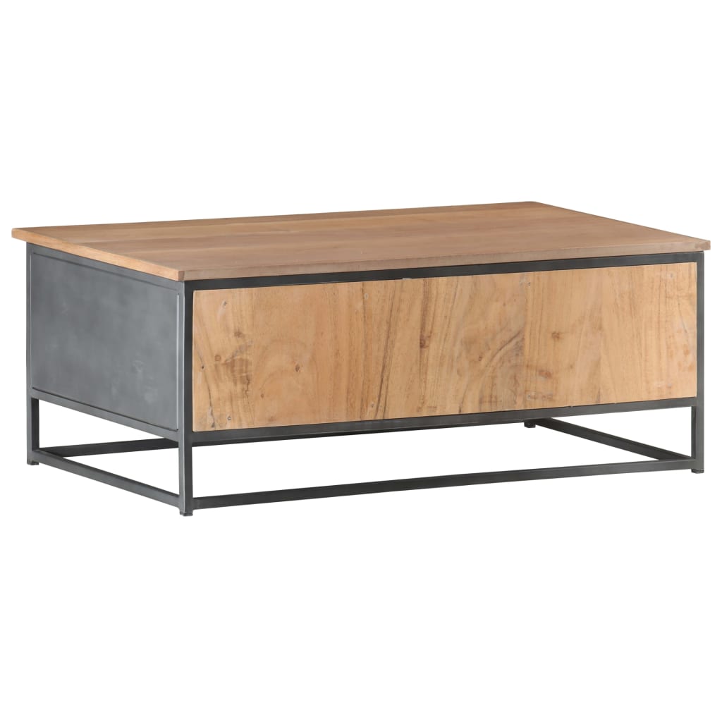 Mesa de centro 90x50x35 cm madeira de acácia maciça cinzento