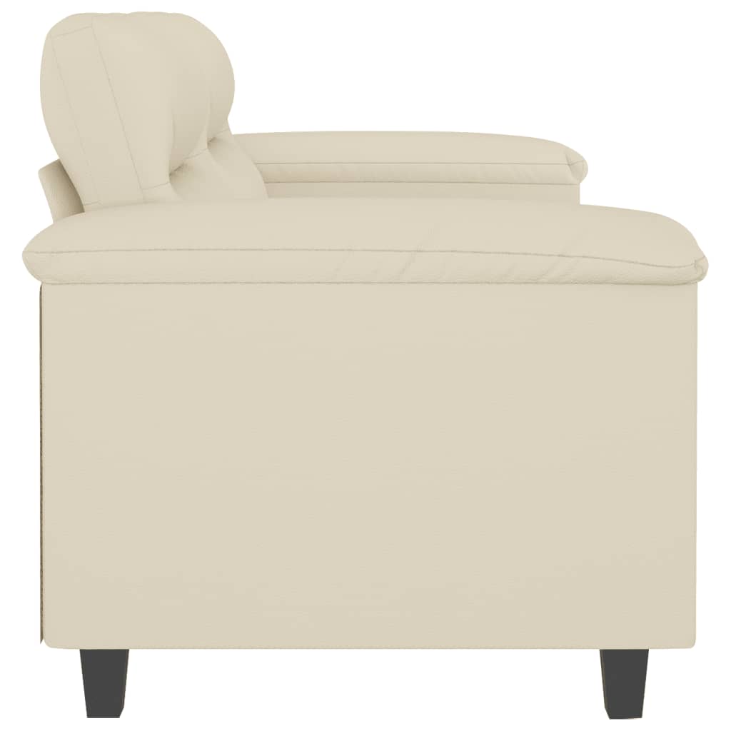 Sofá de 2 lugares 120 cm couro artificial cor creme