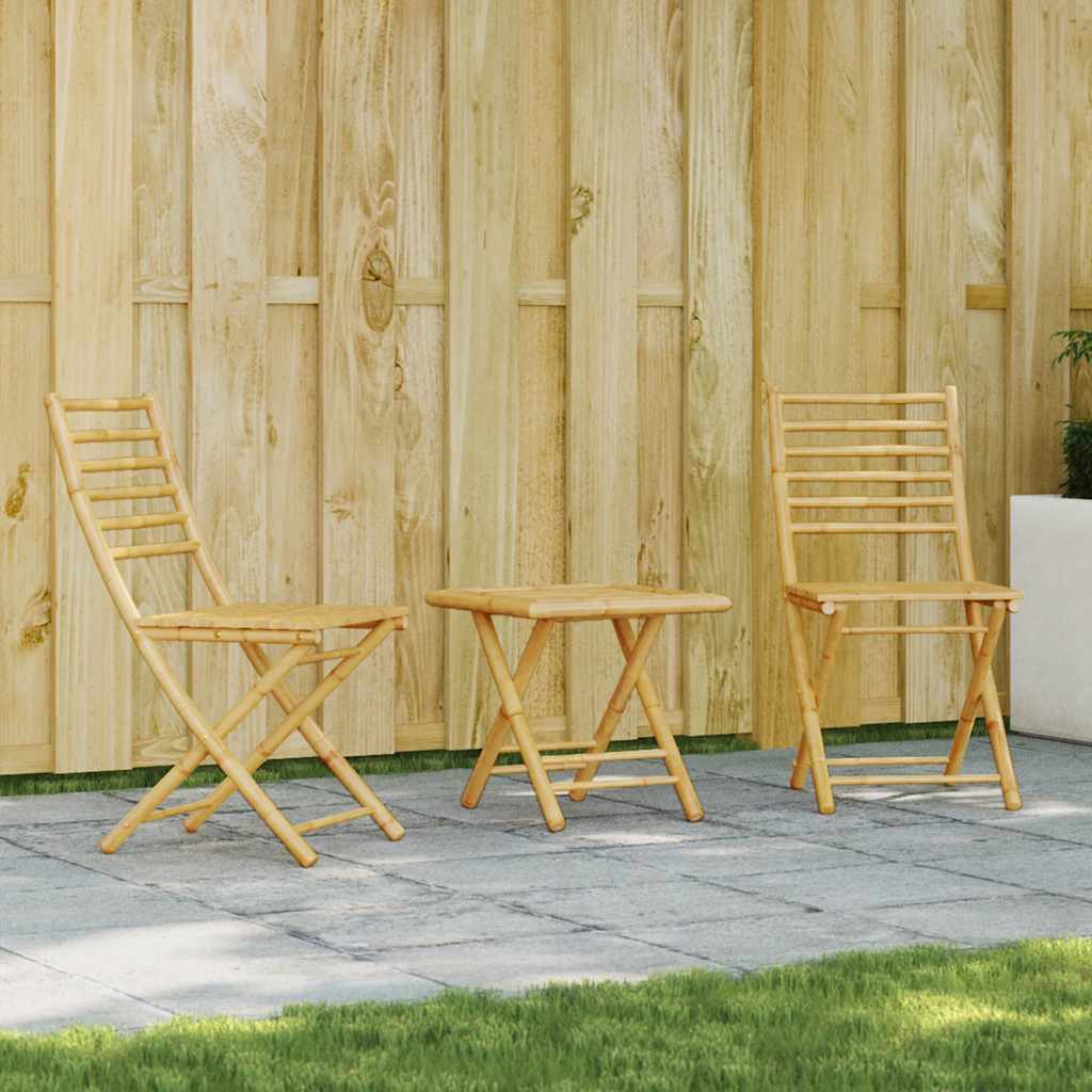 3 Pcs conjunto de bistrô em bambu