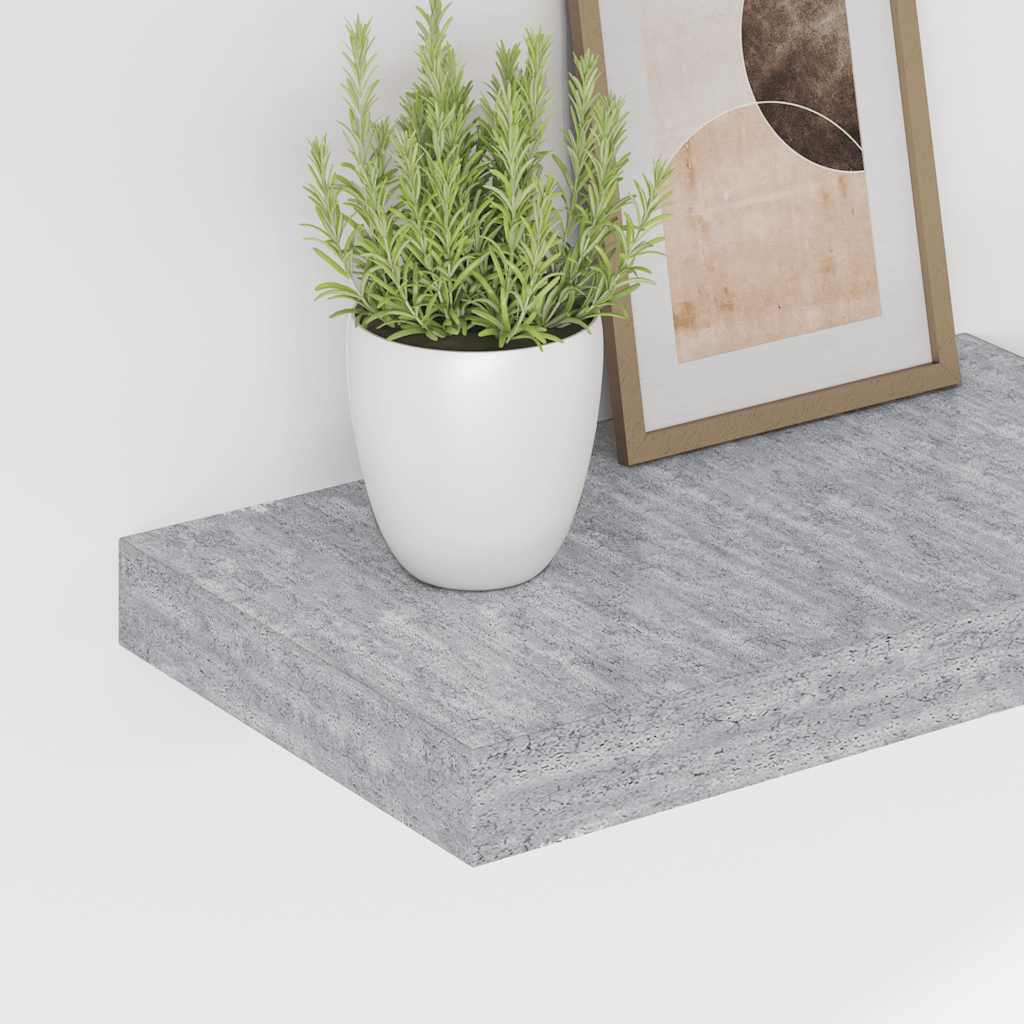 Prateleiras de parede 2 pcs 40x23x3,8 cm MDF cinzento-cimento