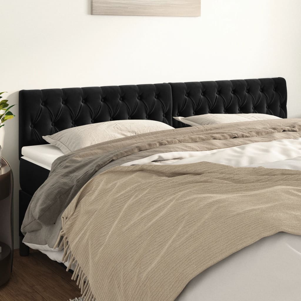 Cabeceiras preto 180x7x78/88 cm veludo