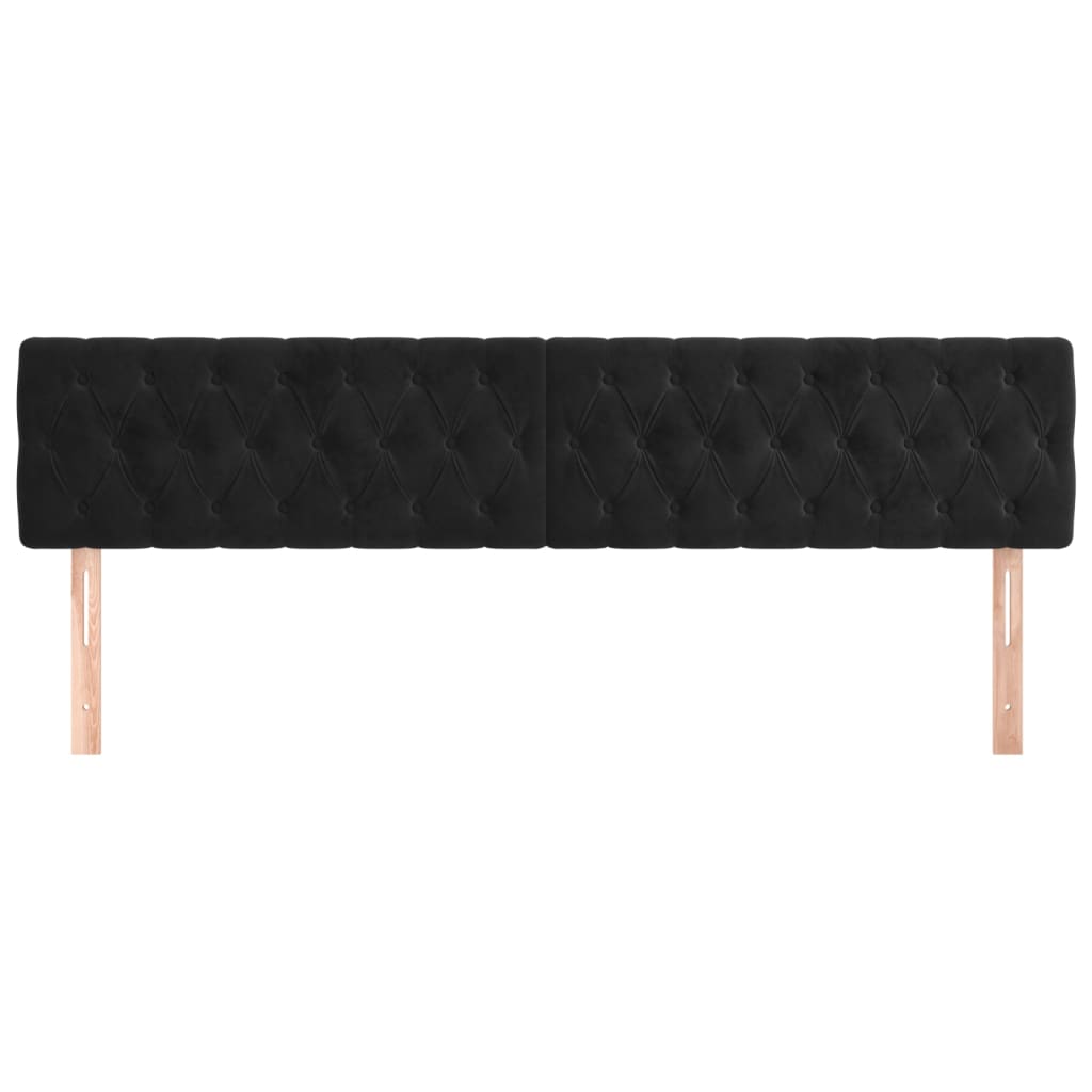 Cabeceiras preto 180x7x78/88 cm veludo