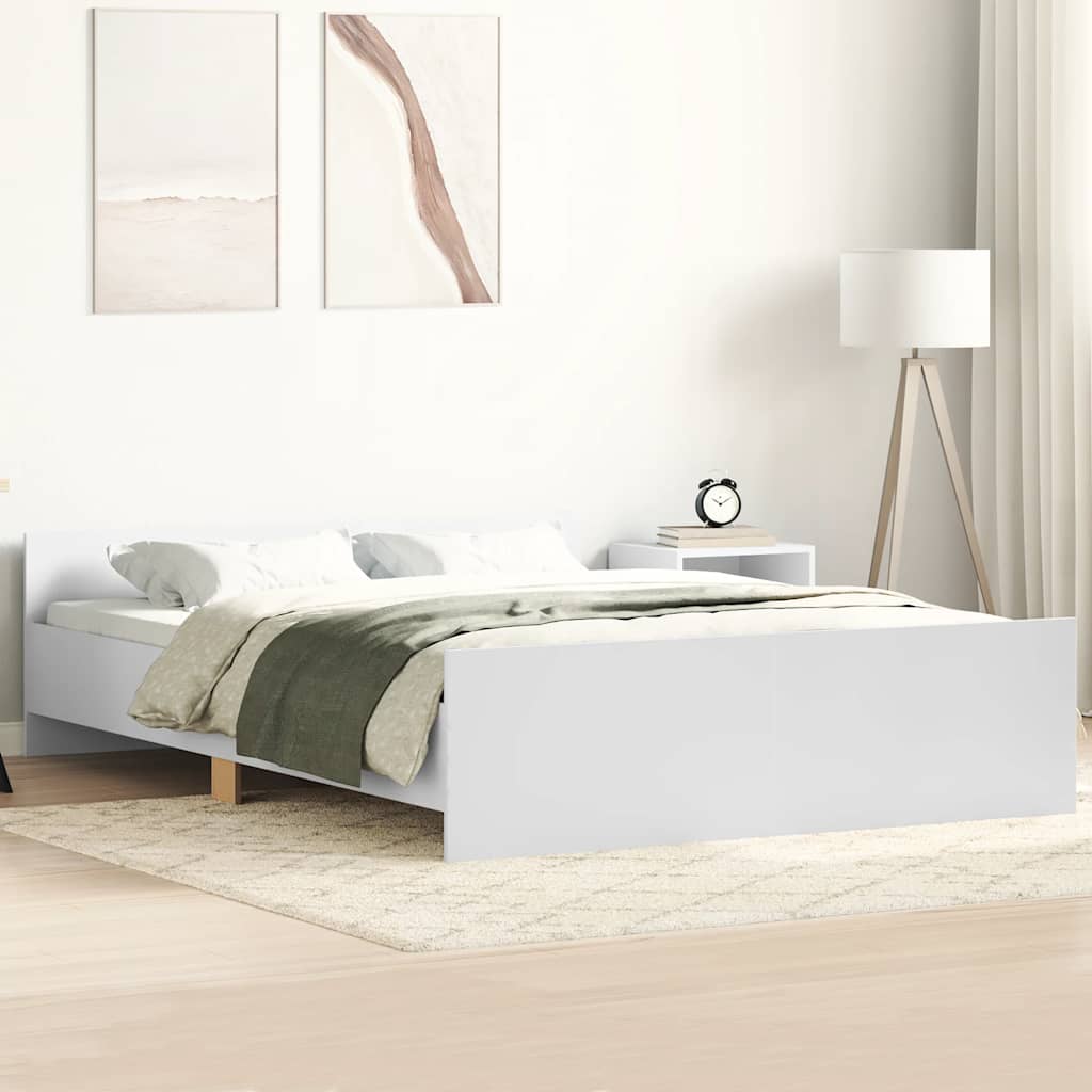 Estrutura de cama c/ painéis cabeceira e pés 150x200 cm branco