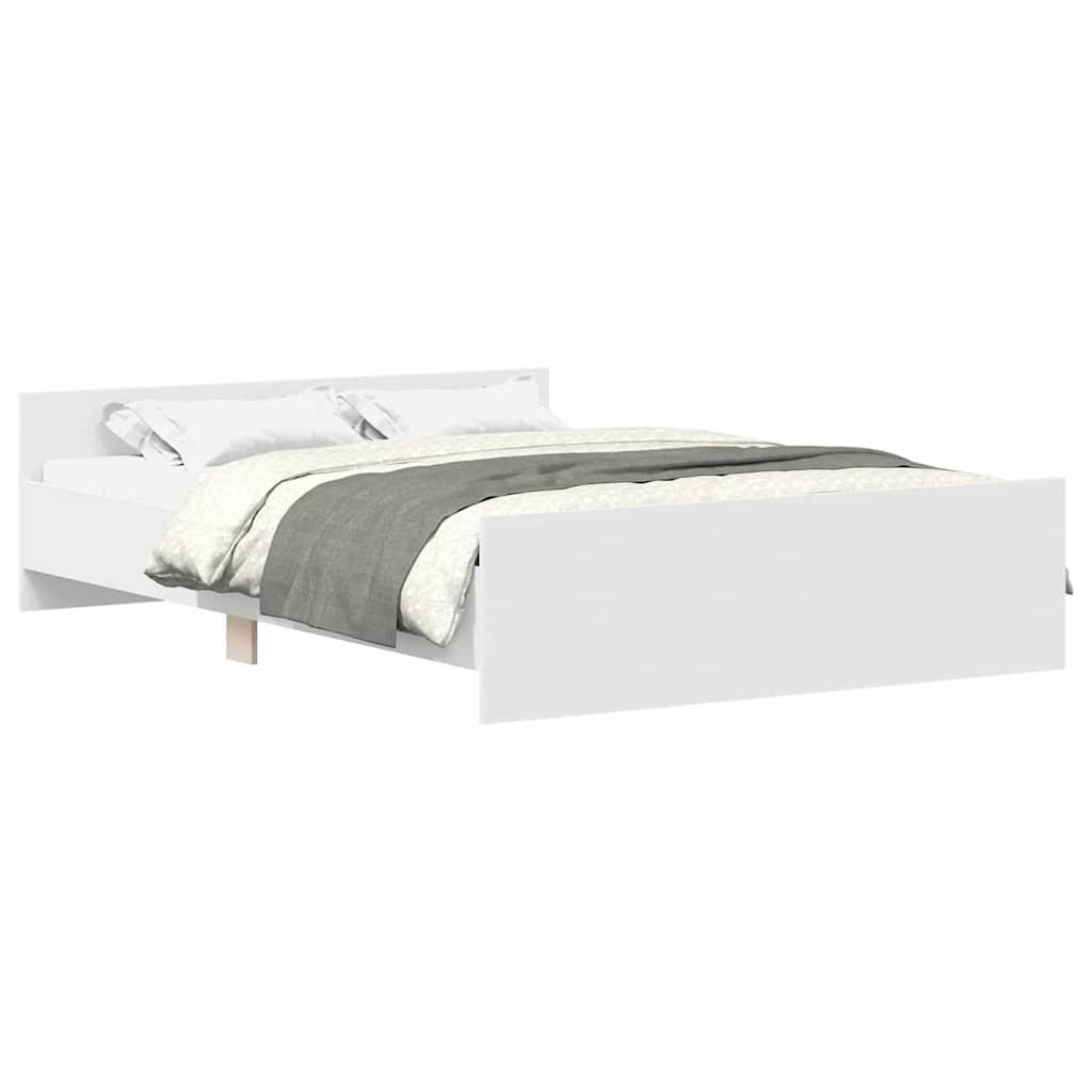 Estrutura de cama c/ painéis cabeceira e pés 150x200 cm branco