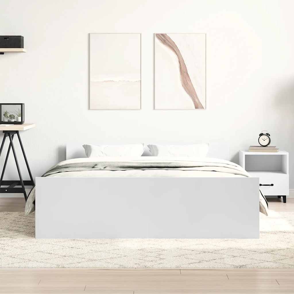 Estrutura de cama c/ painéis cabeceira e pés 150x200 cm branco