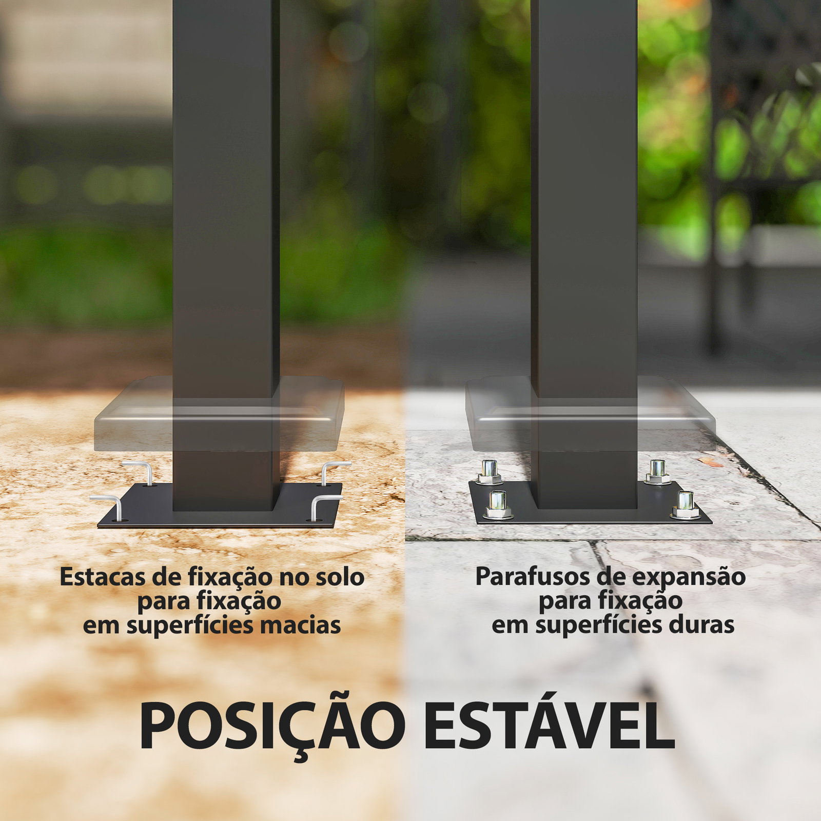 Pérgola de jardim 370x303x290 cm com telhado duplo cortinas laterais e mosquiteiras resistente à água e anti-UV bege