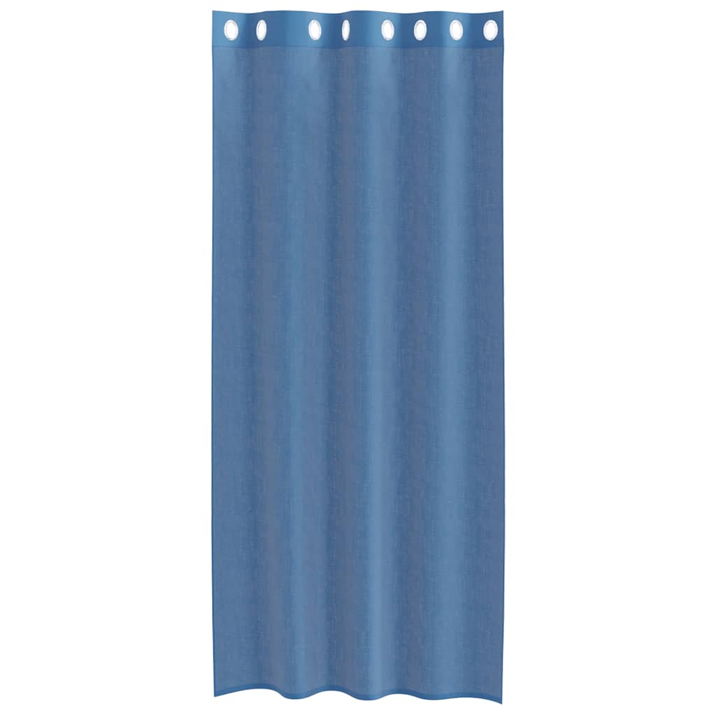 Cortinas de voile com ilhós 2 pcs azul real