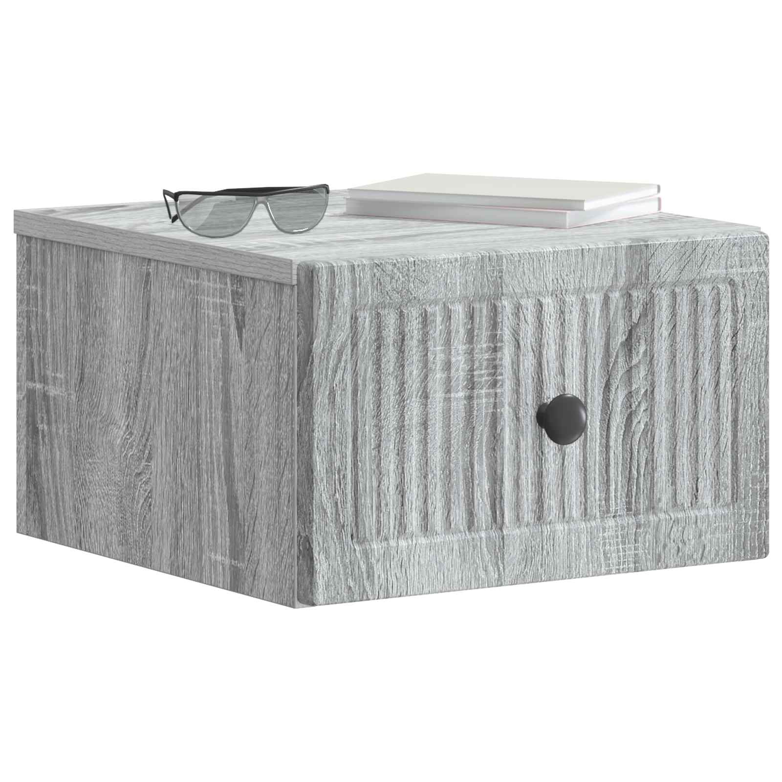Gabinete de canto montado na parede 2 unid. sonoma cinzento