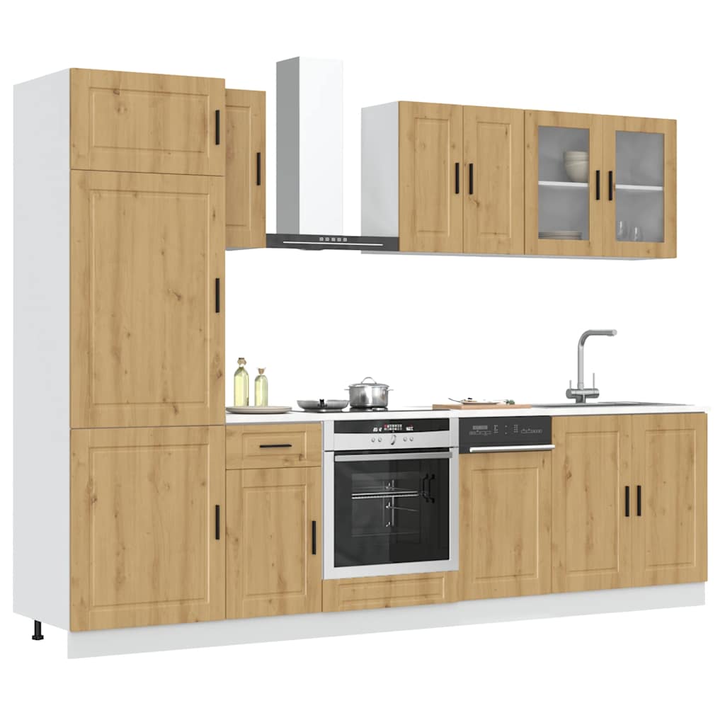 8 Peças armário de cozinha conjunto kalmar carvalho artisiano