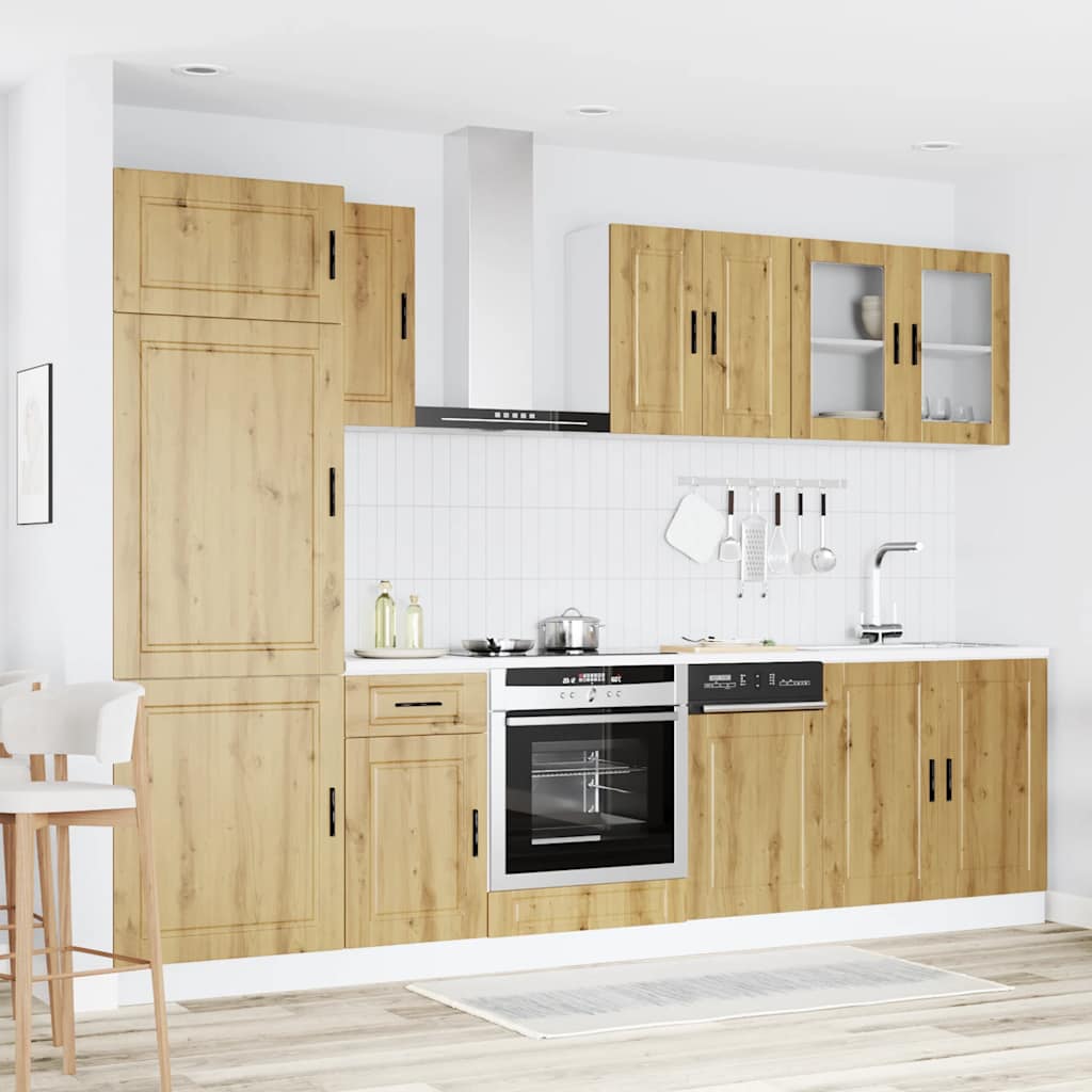 8 Peças armário de cozinha conjunto kalmar carvalho artisiano